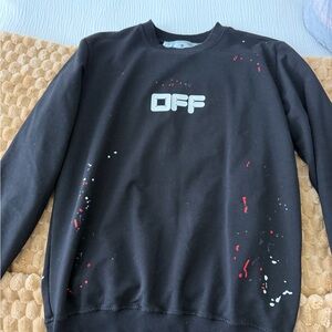 Off-White Black and Red Crewneck Sweater